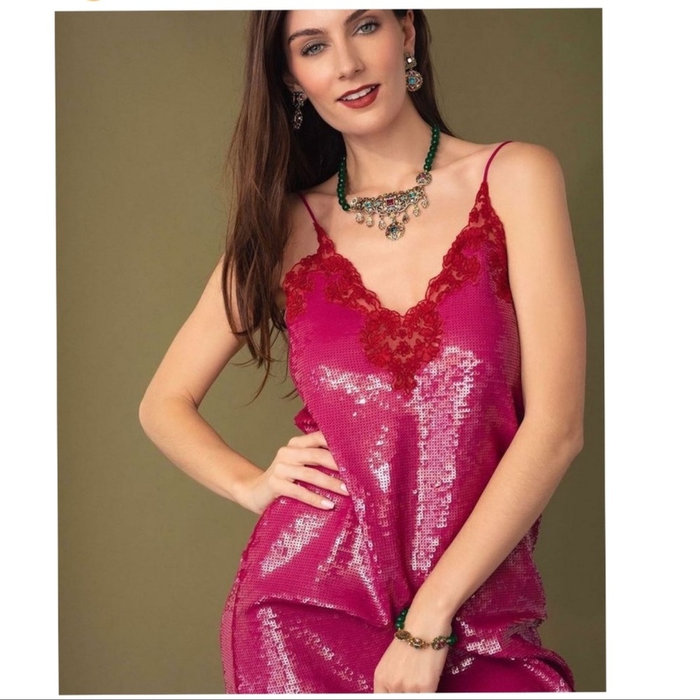 BLOGGERS FAV ZARA LIMITED EDITION PINK SEQUINS DRESS LACE TRIM